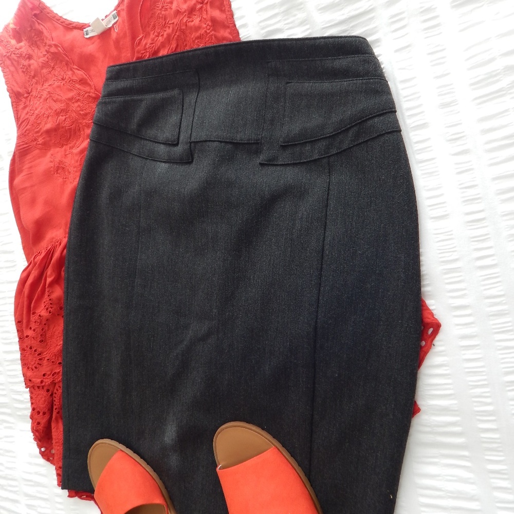 Grey Pencil Skirt- Express